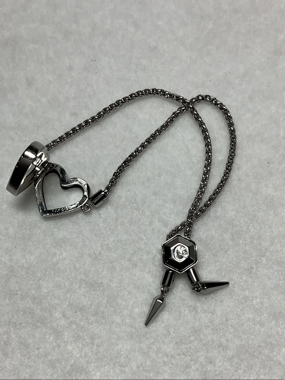 Origami Owl Silver Heart Locket Adjustable Bracelet